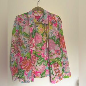 Lilly for Target- Preppy Leopard Button Down Size Medium